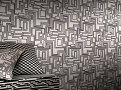 Stripey Zig Zag Birds Monochrome 2