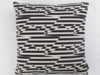 Stripey Zig Zag Bird Cushion Monochrome Image 4