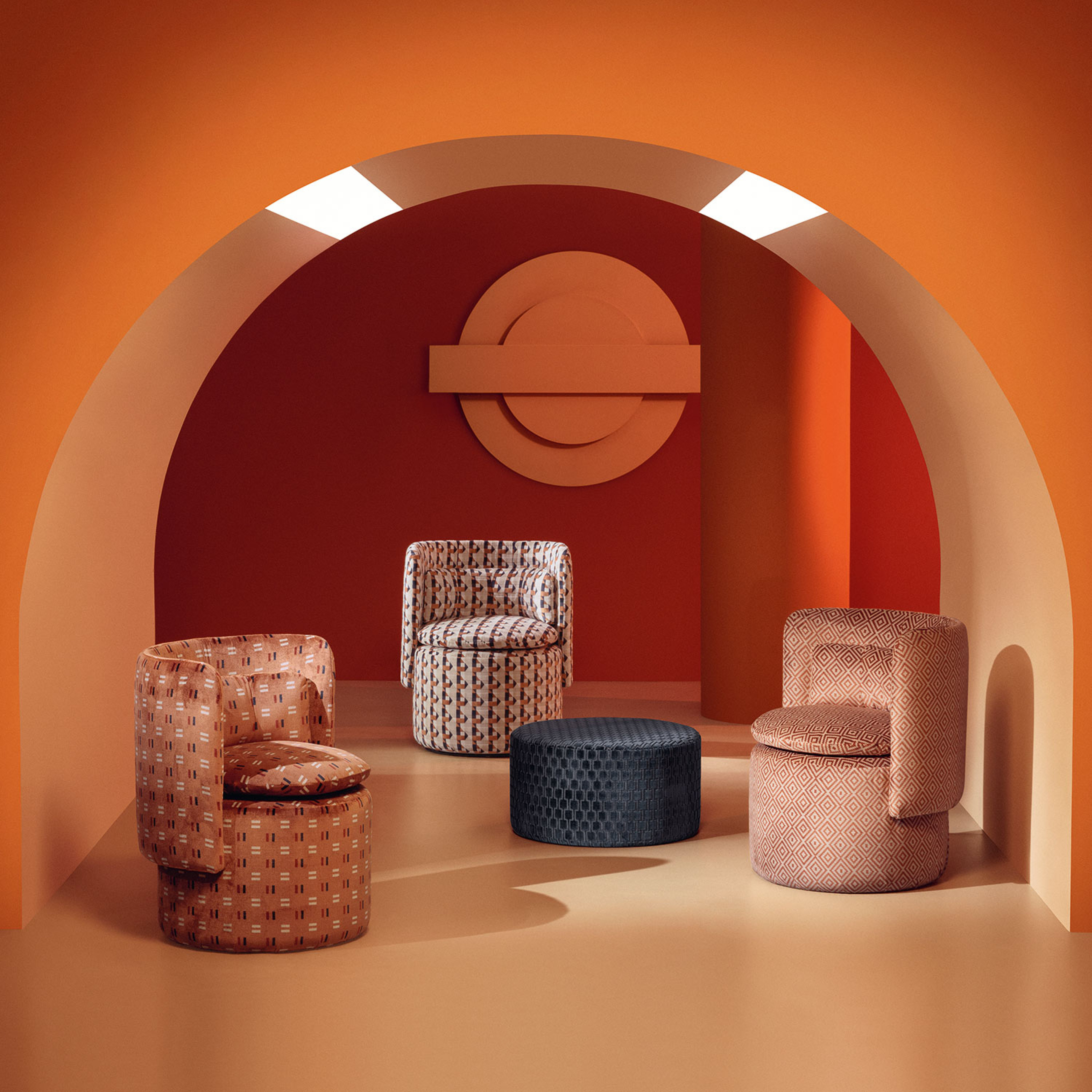 Hammersmith Burnt Orange Underground Vol.II Geometric Velvet