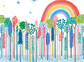 Rainbow Forest Wall Mural
