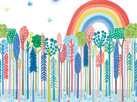Rainbow Forest Wall Mural