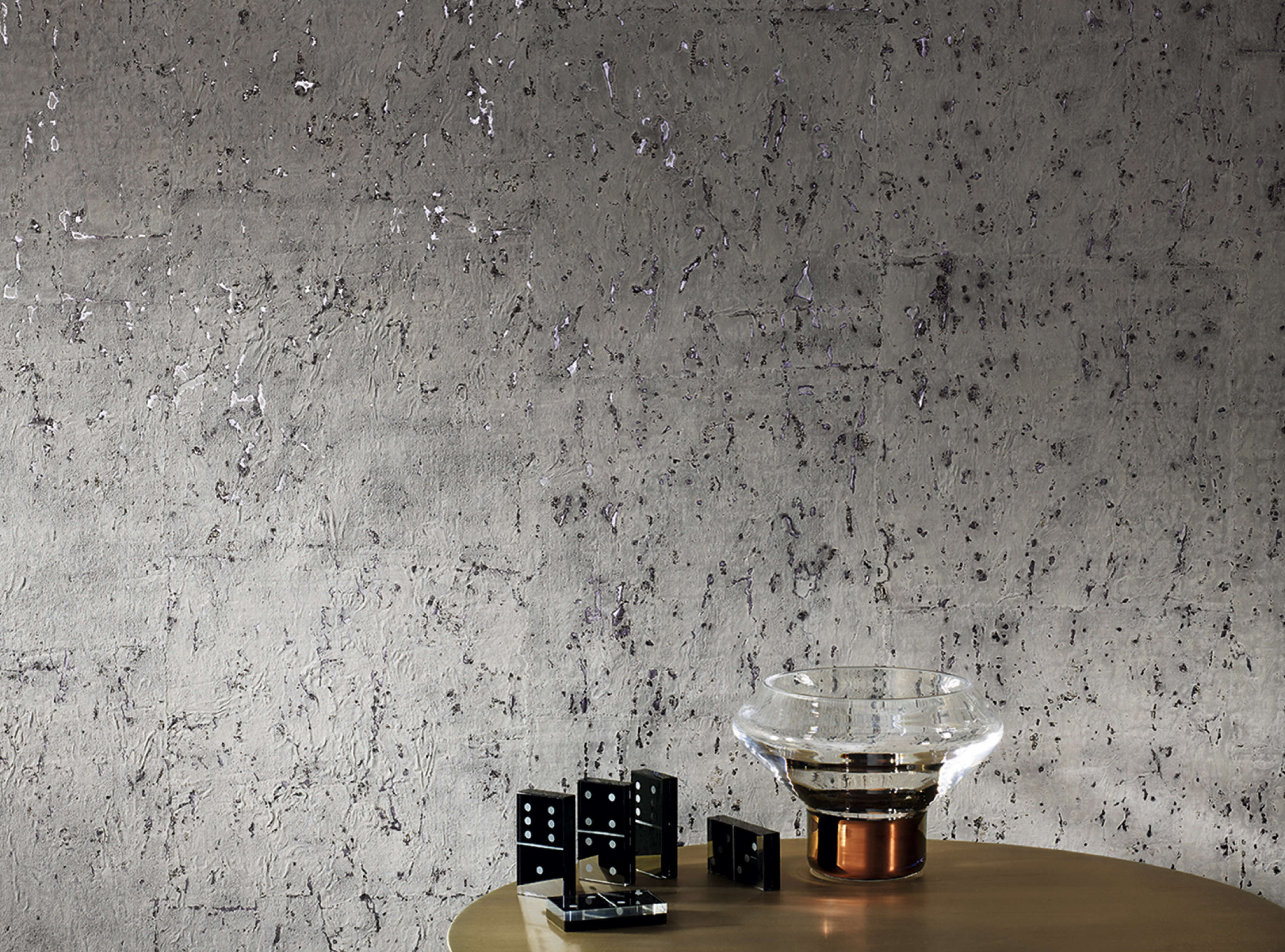 Oolite Foil Wallcovering Smoke Caractère Wallcoverings Textural
